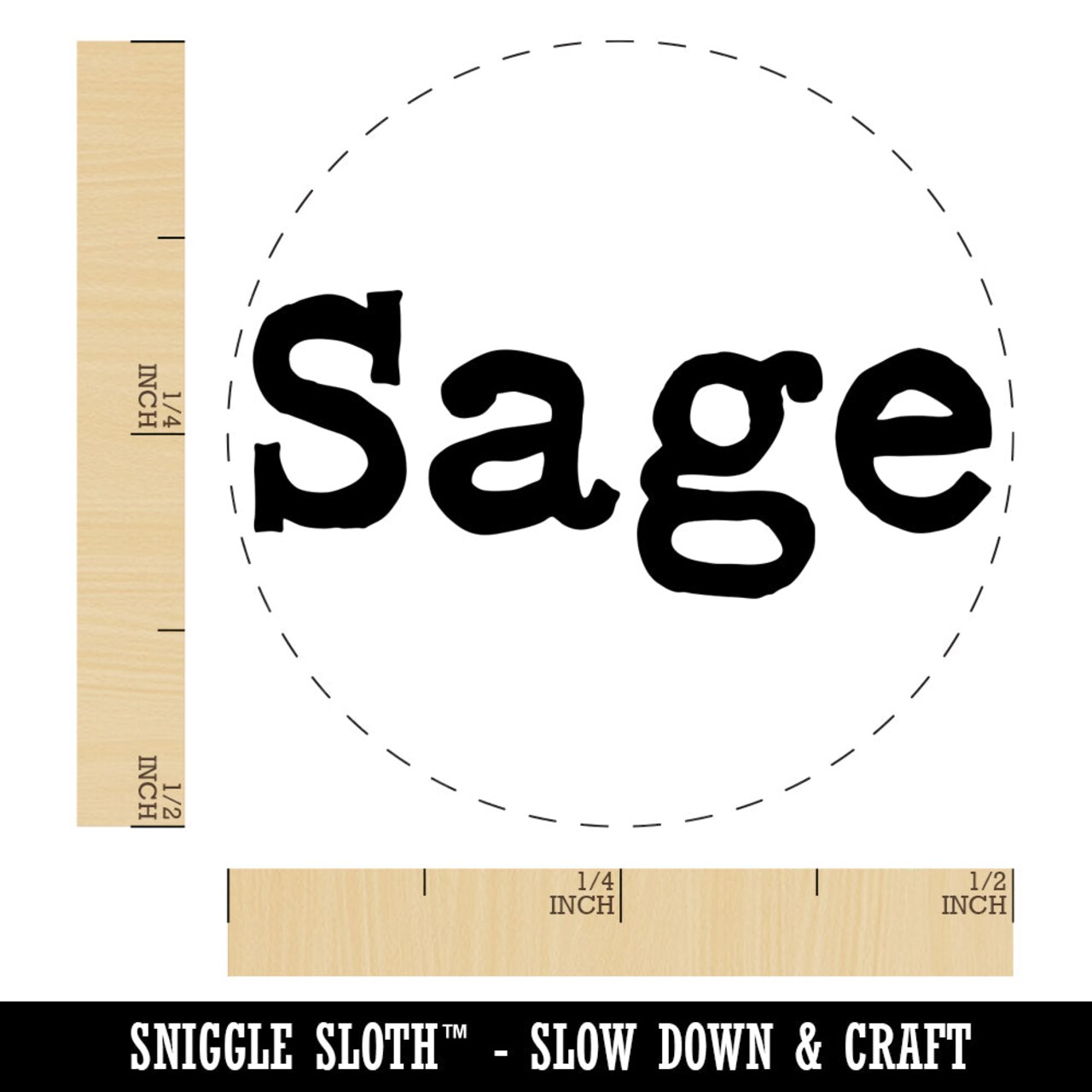 Sage Herb Fun Text Self-Inking Rubber Stamp for Stamping Crafting Planners